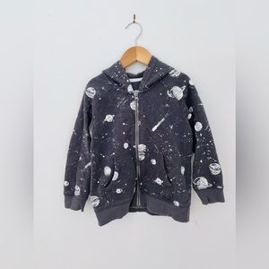 Zip Up Hoodie Grey Space Theme - Carters - Fleece Line